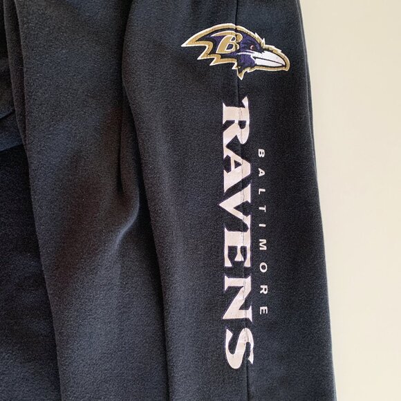 Baltimore Ravens Majestic Joggers Fleece Sweatpants NFL Black Mens Size 2XT Tall - Picture 4 of 6